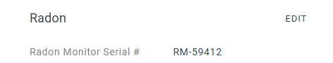 Custom field example: radon monitor serial